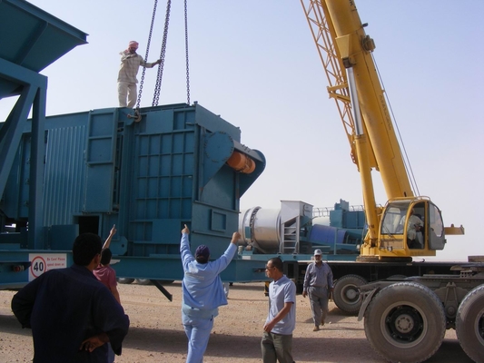130t / H Hoisting Capacity Mobile Asphalt Mixing Plant 30kw Driver Power