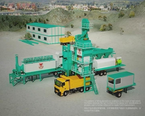 1500 Model Asphalt Mixing Plant Mobile , Portable Batch Plant With 20T Hot Storage Bin