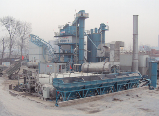 22KW Hot Oil Pump Asphalt Batching Plant 160T Double Storage Side - Type Bin